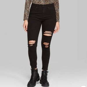 Wild Fable Black Distressed High Waisted Jeans